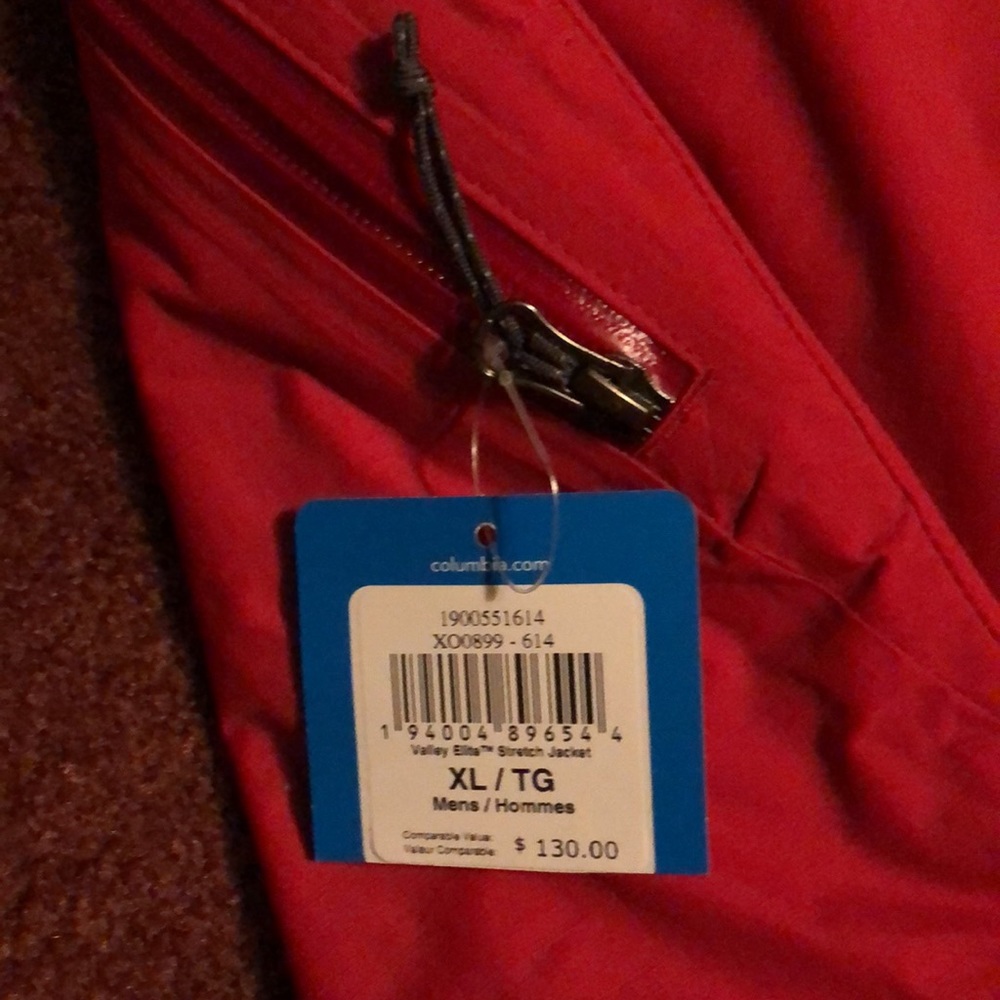 Brand new COLUMBIA OMNI-TECH RAIN JACKET - X-Large in red and burgundy - Picture 10 of 11